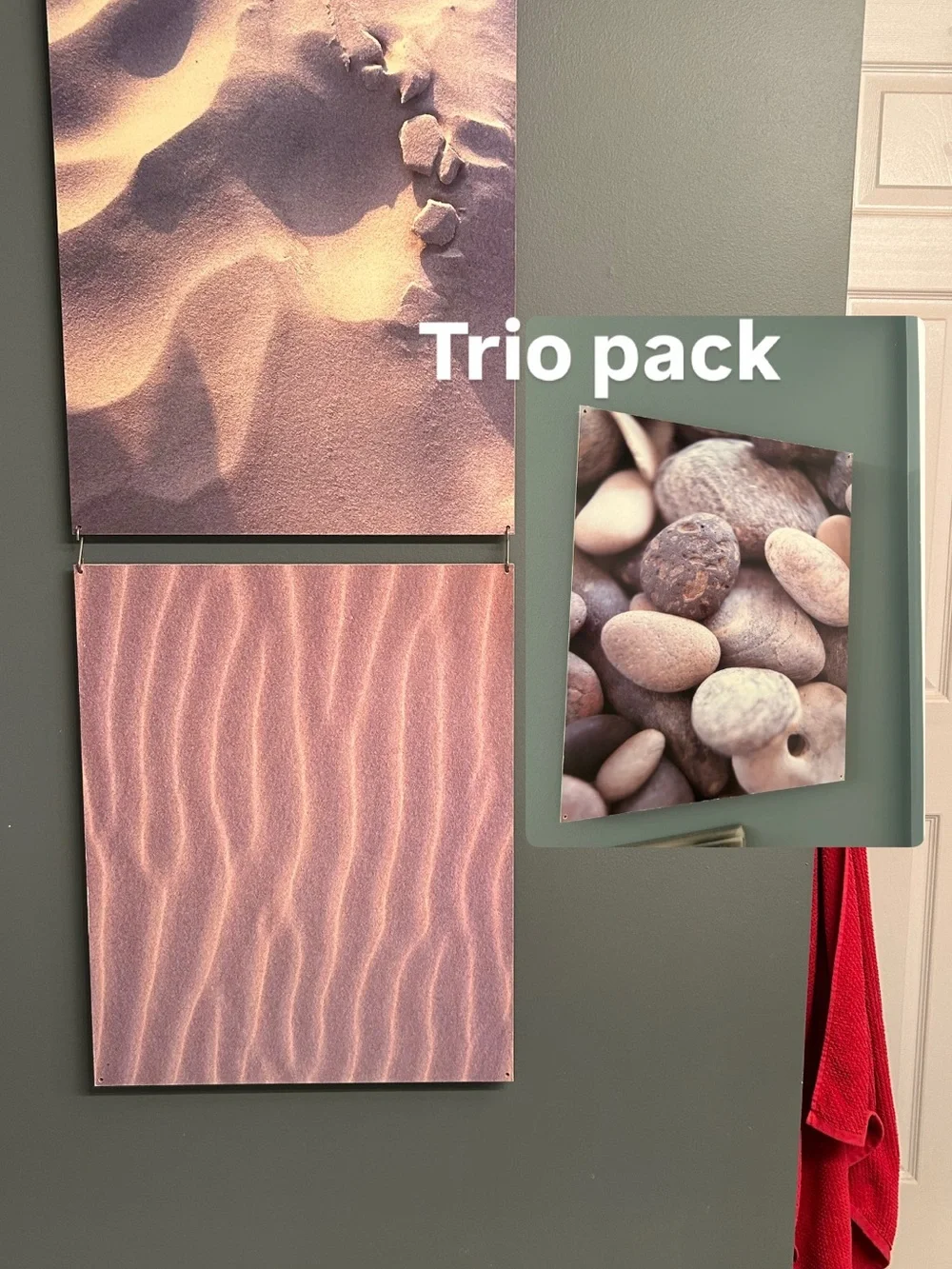 Trio Pack Sand & Pebble Wall Art Prints - Pink Tones (ab 15 in w, 19in h) 3!!